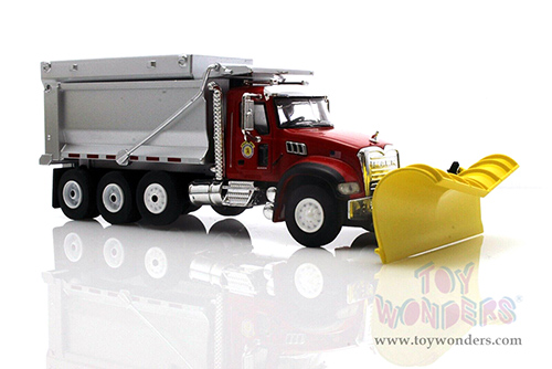 Greenlight - Mack Granite Dump Truck with Snow Plow & Salt Spreader - Arlington Heights, Illinois Public Works (2019, 1/64 scale diecast model car, Red/Silver) 30336/48